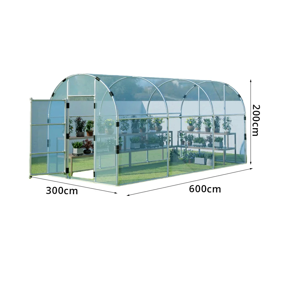 SOLARA Outdoor Greenhouse High Transparency Cover Reinforced Galvanized Steel Frame Weatherproof 400/600cm for Garden Backyard Planting - Image 8