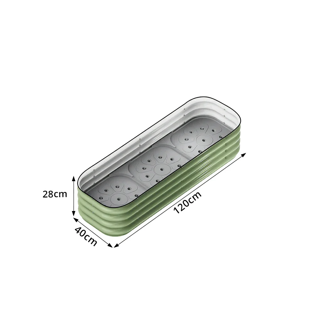 SOLARA Modular Raised Garden Bed with Water Reservoir Reinforced Outdoor Planter Box 120x40x28cm for Balcony Courtyard - Image 7