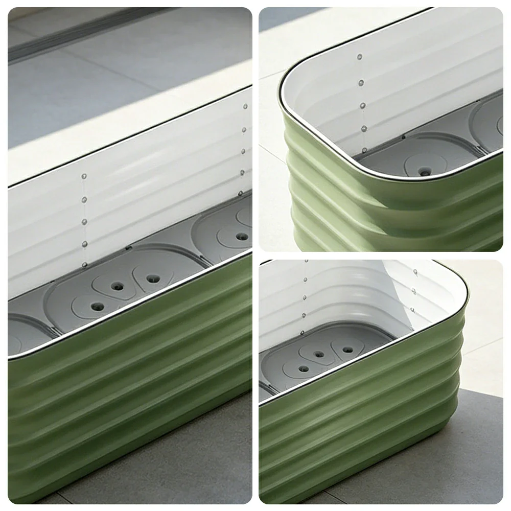 SOLARA Modular Raised Garden Bed with Water Reservoir Reinforced Outdoor Planter Box 120x40x43cm for Balcony Courtyard - Image 3
