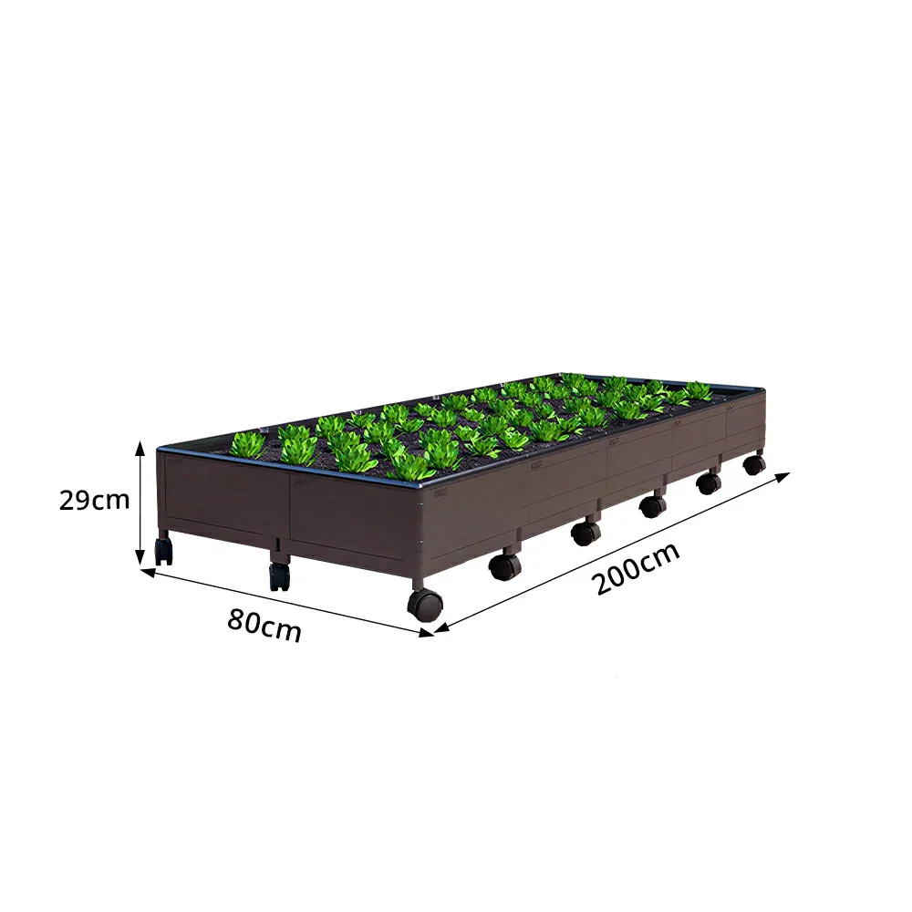 SOLARA Heavy Duty Raised Garden Bed Reinforced PP Outdoor Planter Box 240L for Balcony Patio Garden - Black - Image 8