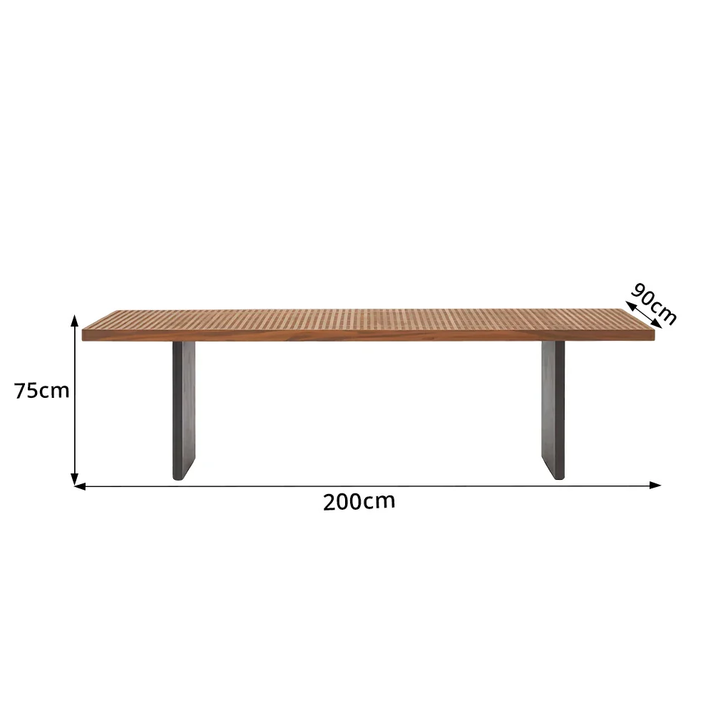 SOLARA Outdoor Teak Dining Table Weather-Resistant Teak Aluminium Frame 160/200cm for Garden Patio - Image 8