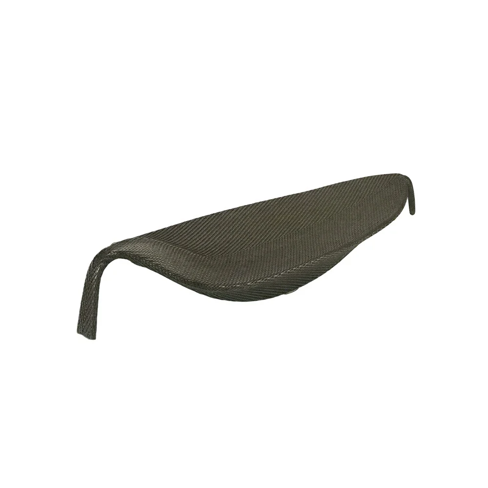 SOLARA Outdoor Rattan Sun Lounger - Leaf Shape, PE Wicker with Iron Frame for Poolside Patio - Brown