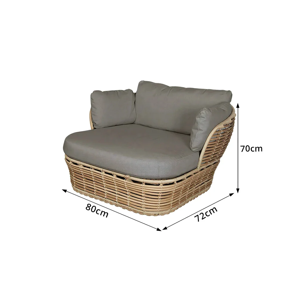 SOLARA Outdoor Rattan Single Sofa - PE Wicker, Water-Resistant Fabric, High-Density Foam - Yellow - Image 7