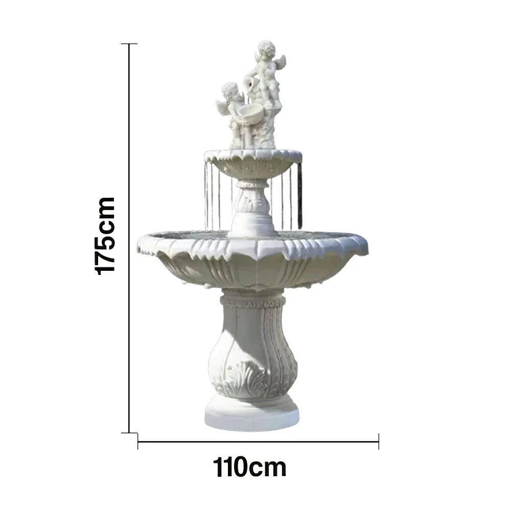 SOLARA Natural Sandstone Outdoor Fountain, Continuous Flow Pump, Natural Stone Grain, Tranquil Garden Feature - Image 5