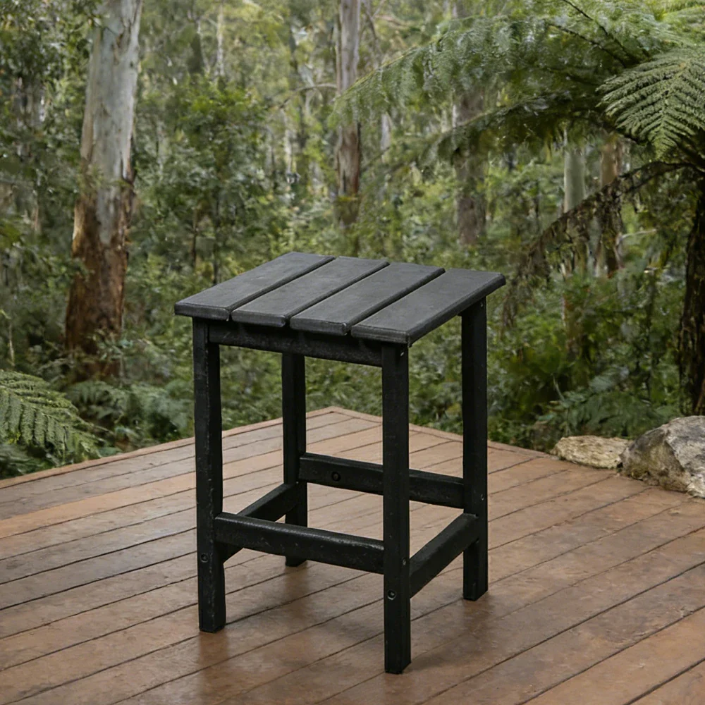 SOLARA Chair - Folding Outdoor Lounge Chair, Weather-Resistant HDPE Material, Classic Patio Garden Seating - Black - Image 9