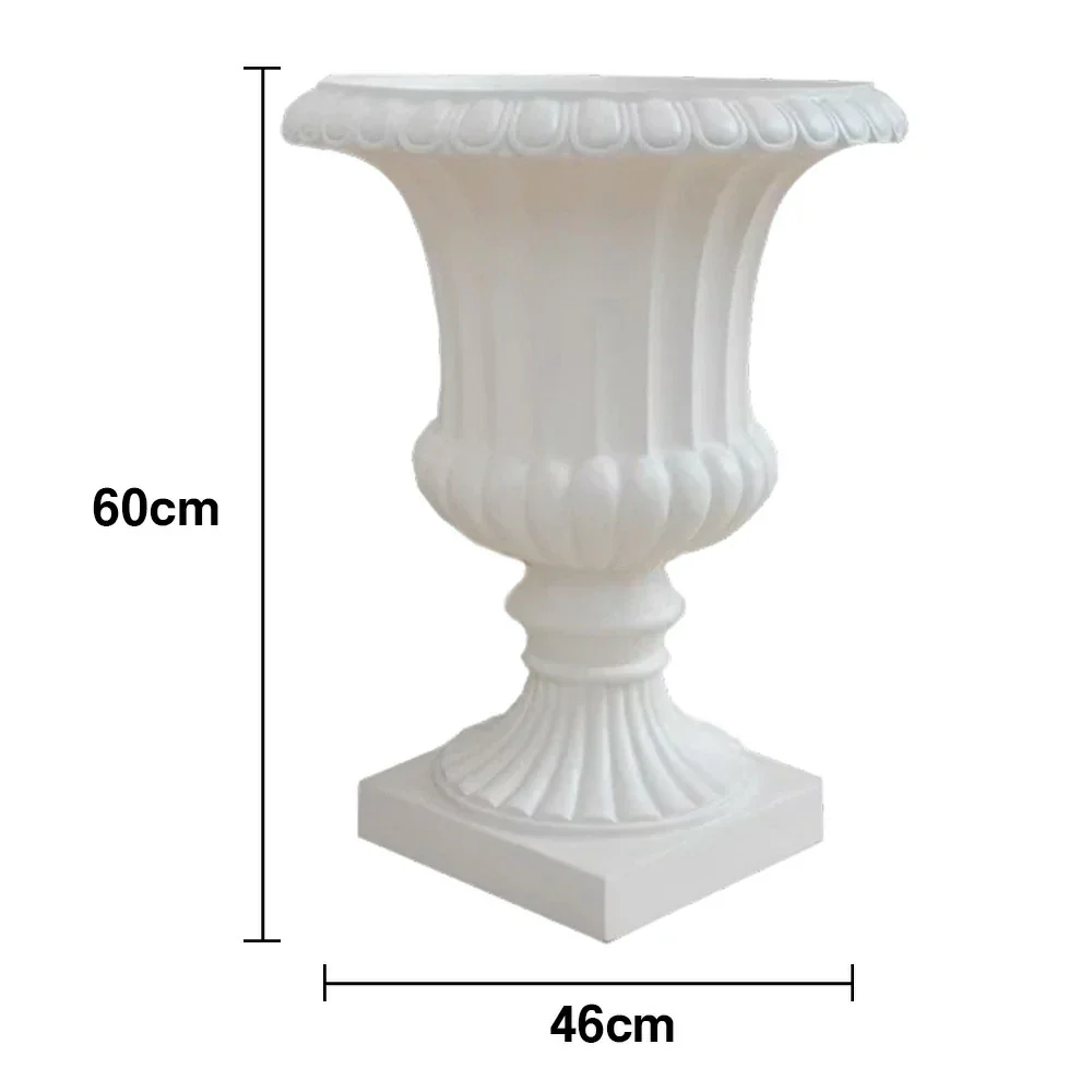 SOLARA Outdoor Pot - Resin Fiberglass Sandstone, UV-Resistant, Waterproof, Durable, Sleek Modern Design - White - Image 5