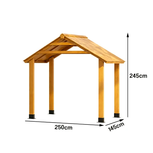 SOLARA Outdoor Garden Pavilion Water-Resistant Roof Solid Wood Frame Heavy-Duty Support Structure - Yellow - Image 5