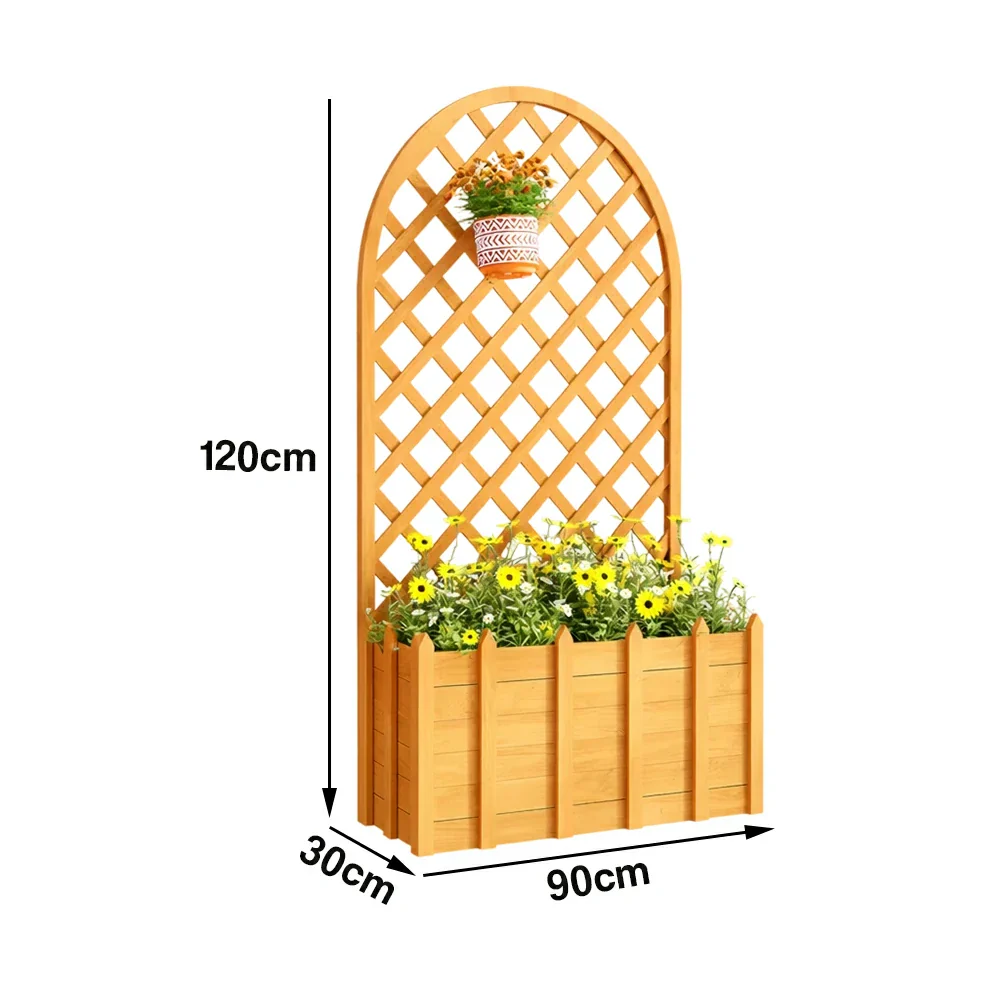 SOLARA 120/150cm Garden Arch Trellis - Weather-Resistant Waterproof Timber - Classic Arched Outdoor Climbing Plant Frame - Yellow - Image 5