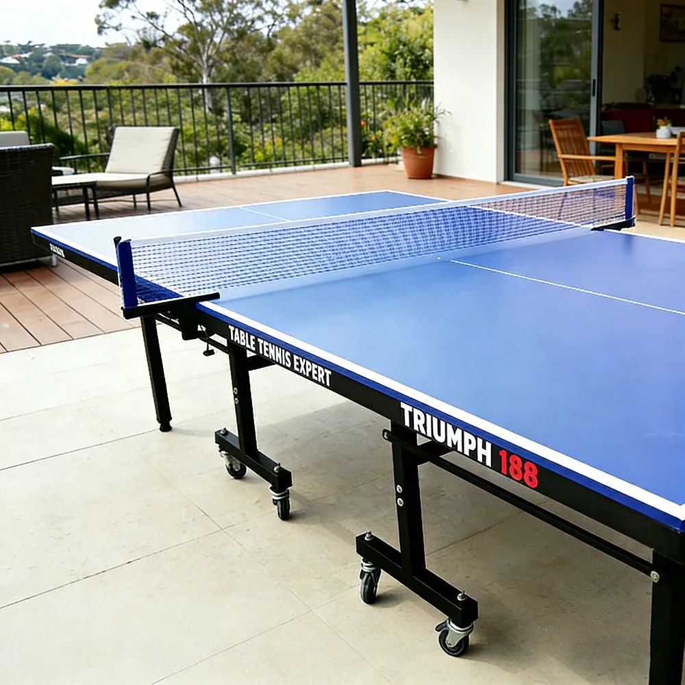 SUNNET Triumph 188 15mm Outdoor Waterproof Blue Foldable Solo Play Table Tennis Pingpong Table-Bats Balls Net - Image 4