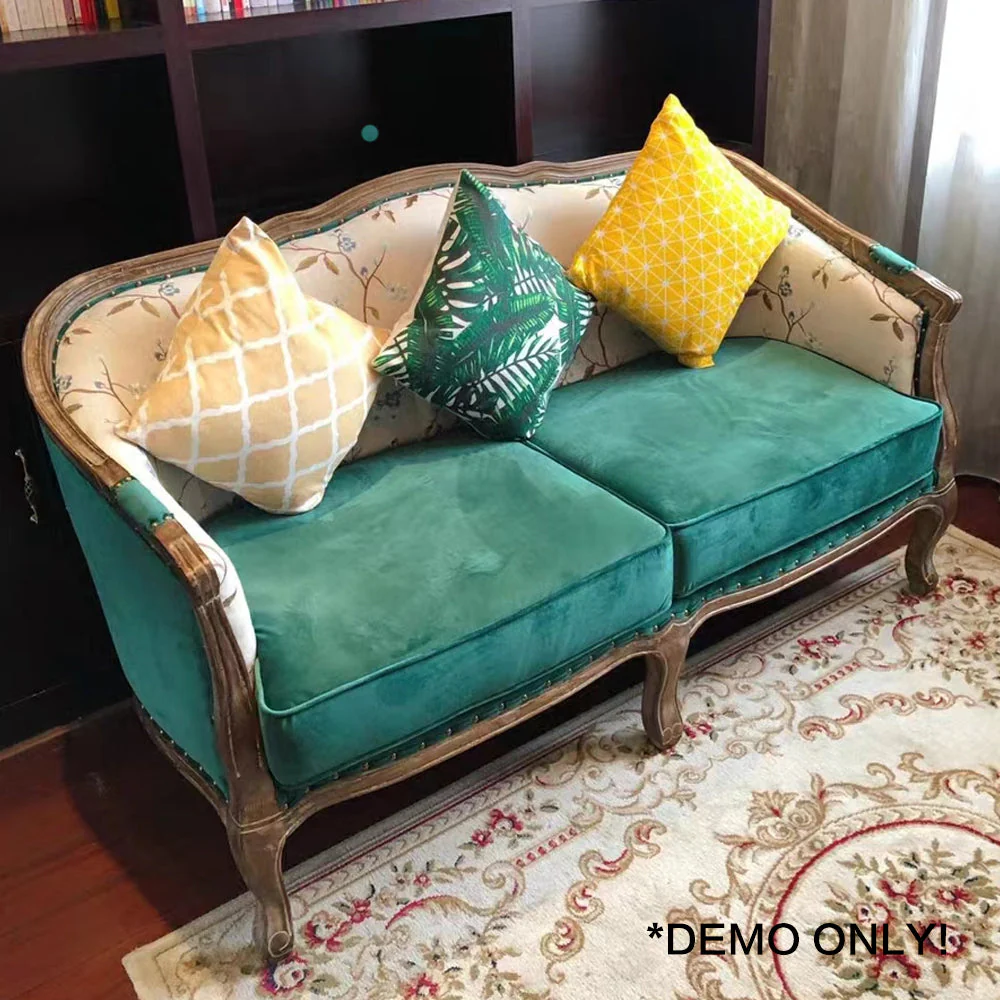 LIVARA Two-seater Solid Wood Sofa w/Cushion - Image 3