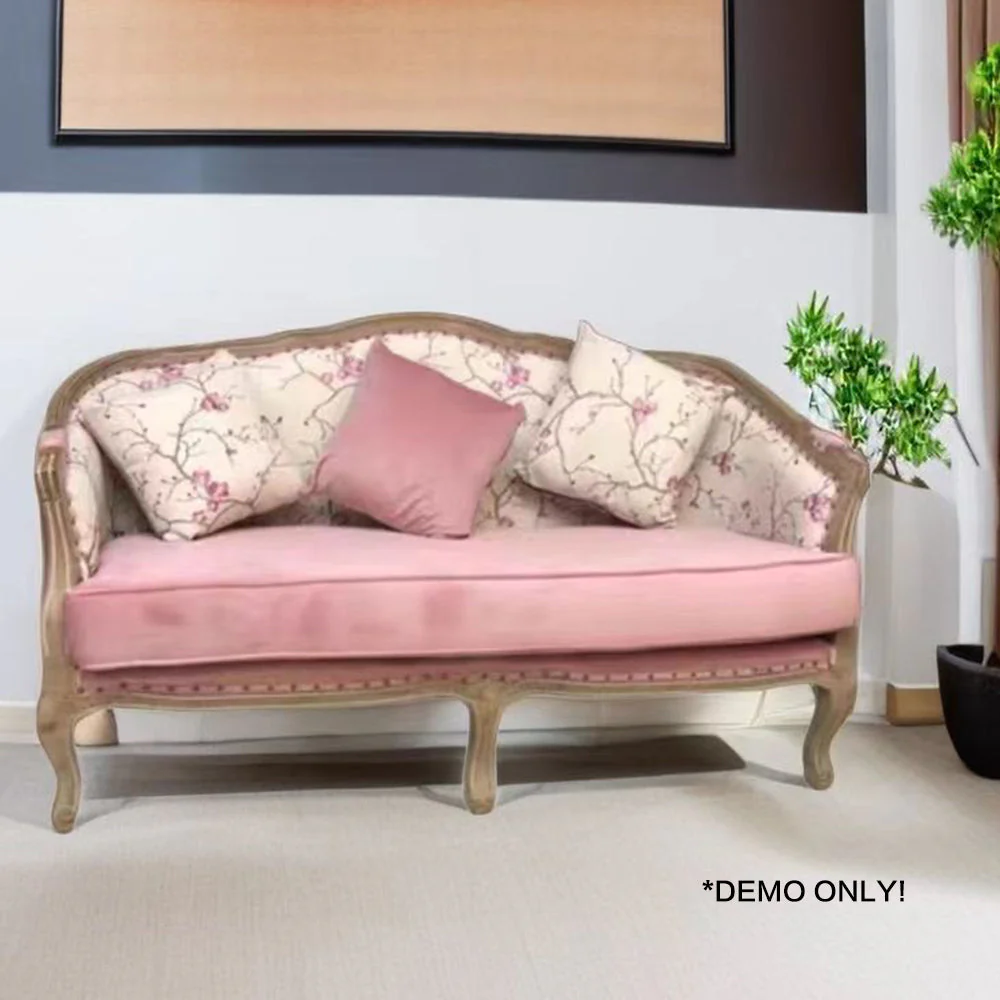 LIVARA Two-seater Solid Wood Sofa w/Cushion - Image 6