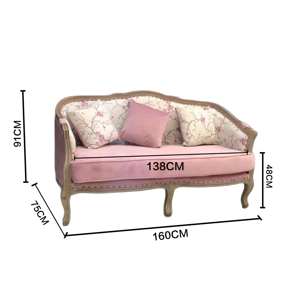 LIVARA Two-seater Solid Wood Sofa w/Cushion - Image 7
