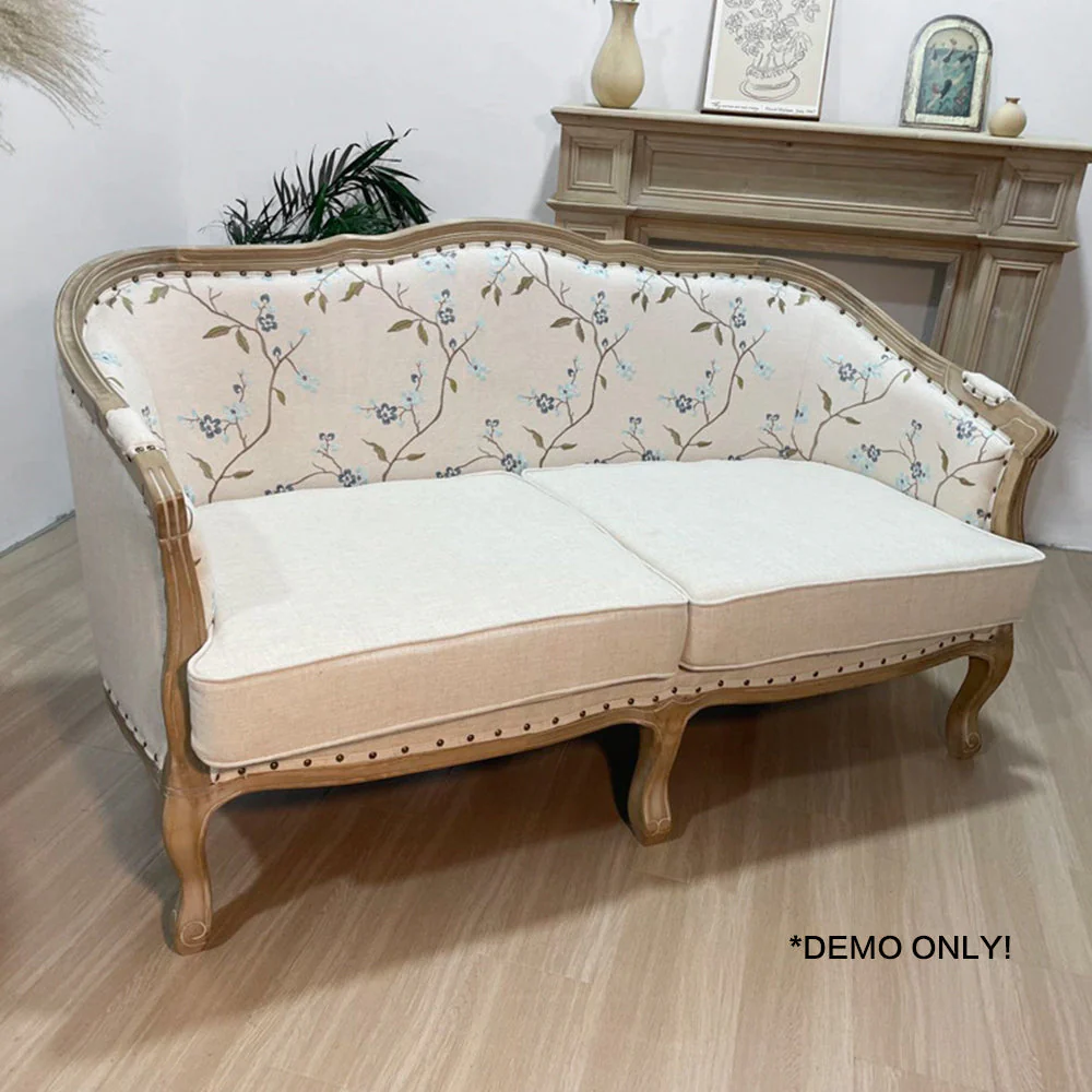 LIVARA Two-seater Solid Wood Sofa w/Cushion - Image 9