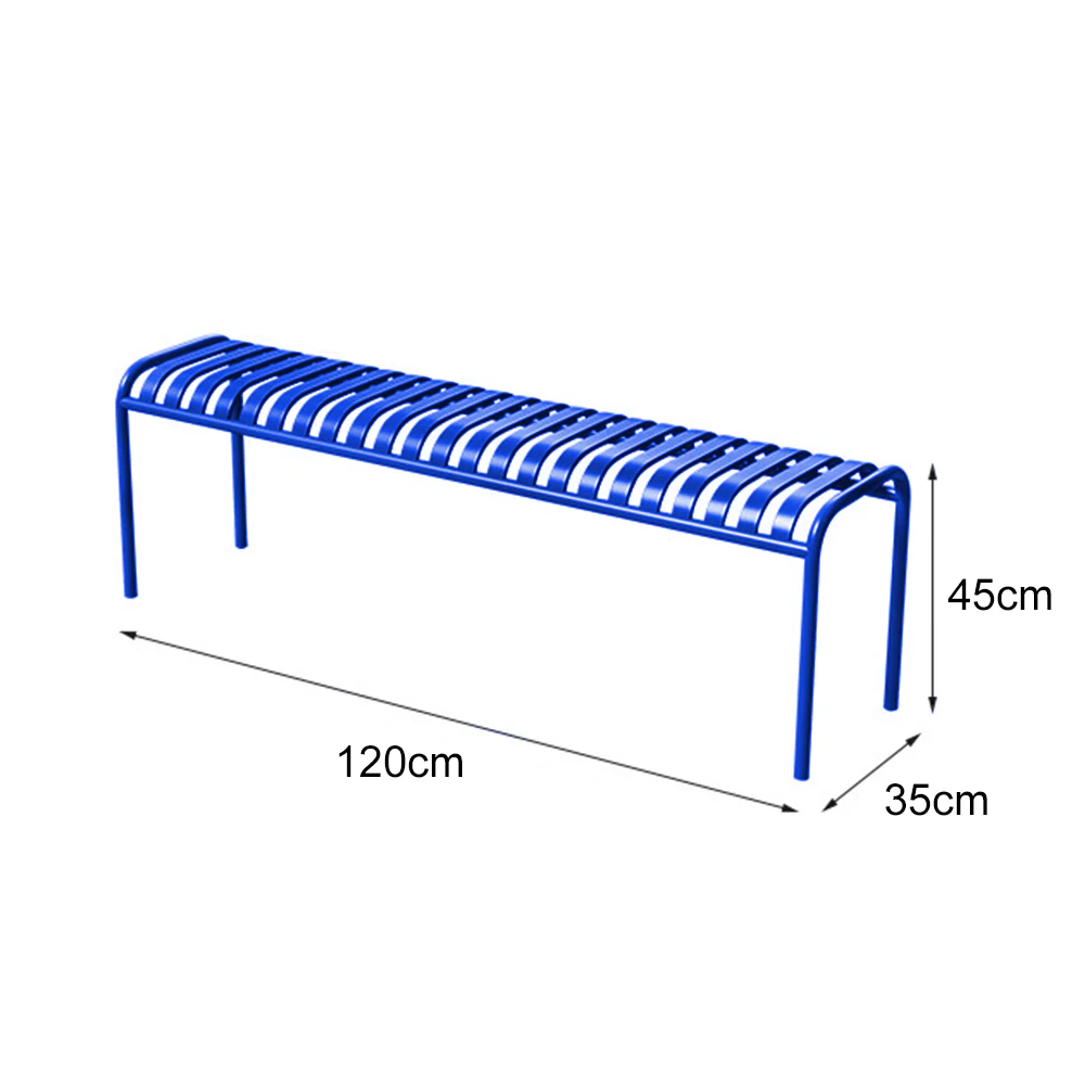 SOLARA Outdoor Iron Table/Bench/Chair/Sofa/Bar Stool - Blue - Image 15