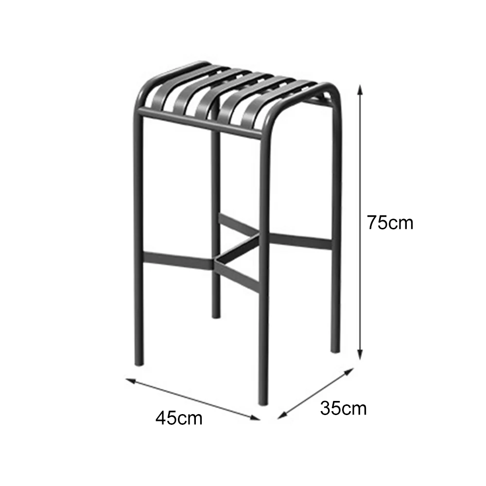 SOLARA Outdoor Iron Table/Bench/Chair/Sofa/Bar Stool - Black - Image 28