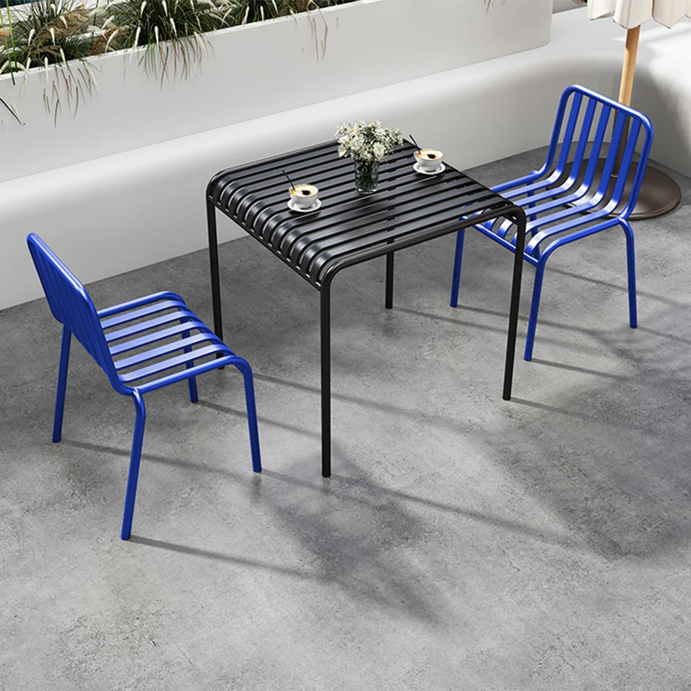SOLARA Outdoor Iron Table/Bench/Chair/Sofa/Bar Stool - Blue - Image 21