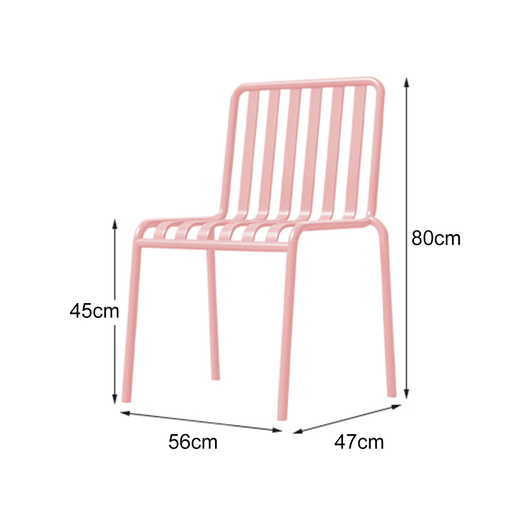 SOLARA Outdoor Iron Table/Bench/Chair/Sofa/Bar Stool - Pink - Image 14