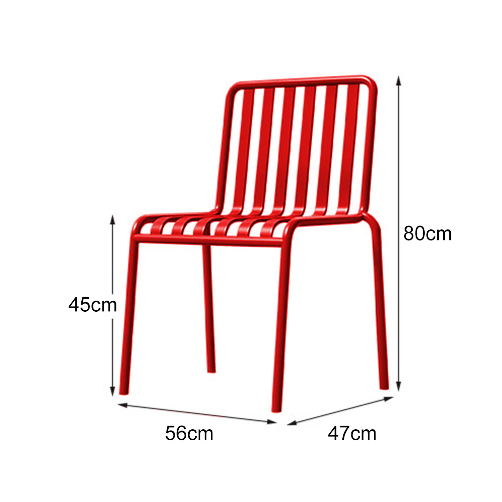 SOLARA Outdoor Iron Table/Bench/Chair/Sofa/Bar Stool - Red - Image 22
