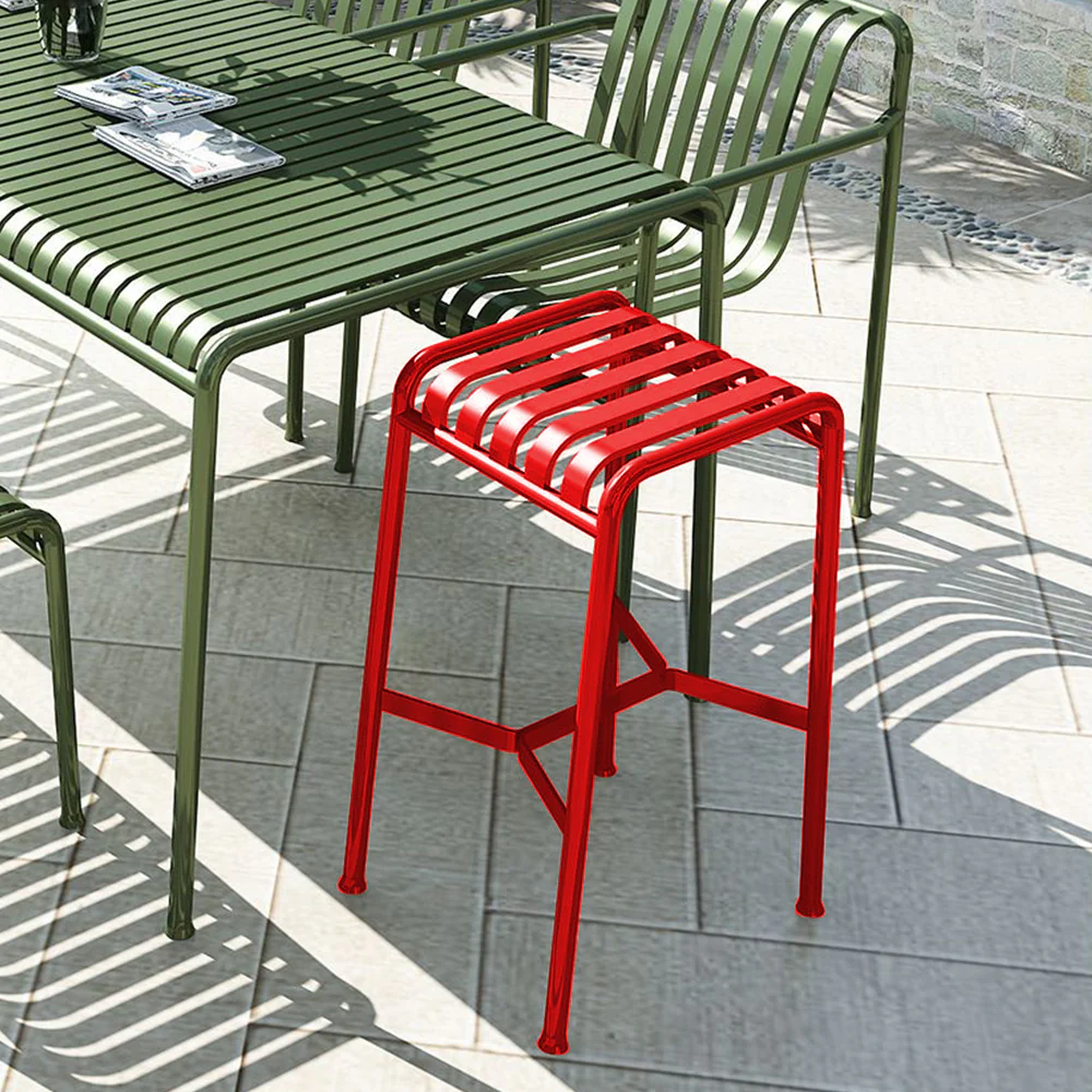 SOLARA Outdoor Iron Table/Bench/Chair/Sofa/Bar Stool - Red - Image 27