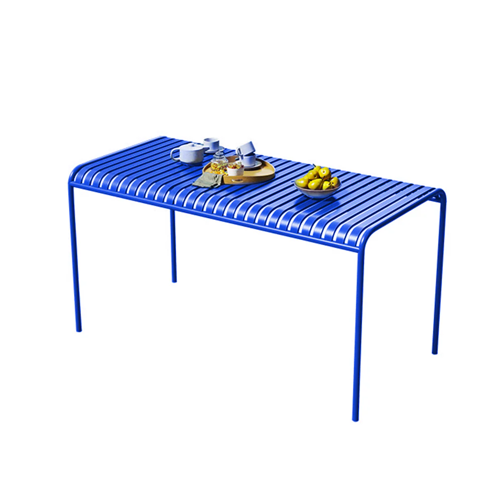 SOLARA Outdoor Iron Table/Bench/Chair/Sofa/Bar Stool - Blue - Image 7