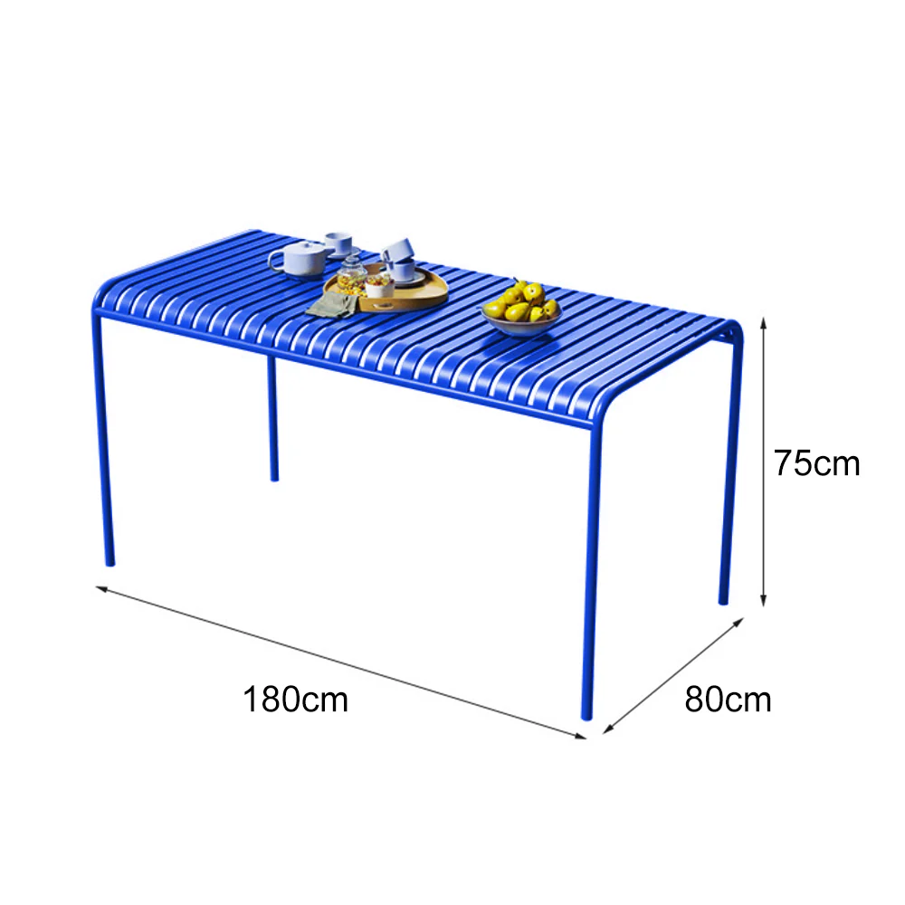 SOLARA Outdoor Iron Table/Bench/Chair/Sofa/Bar Stool - Blue - Image 11