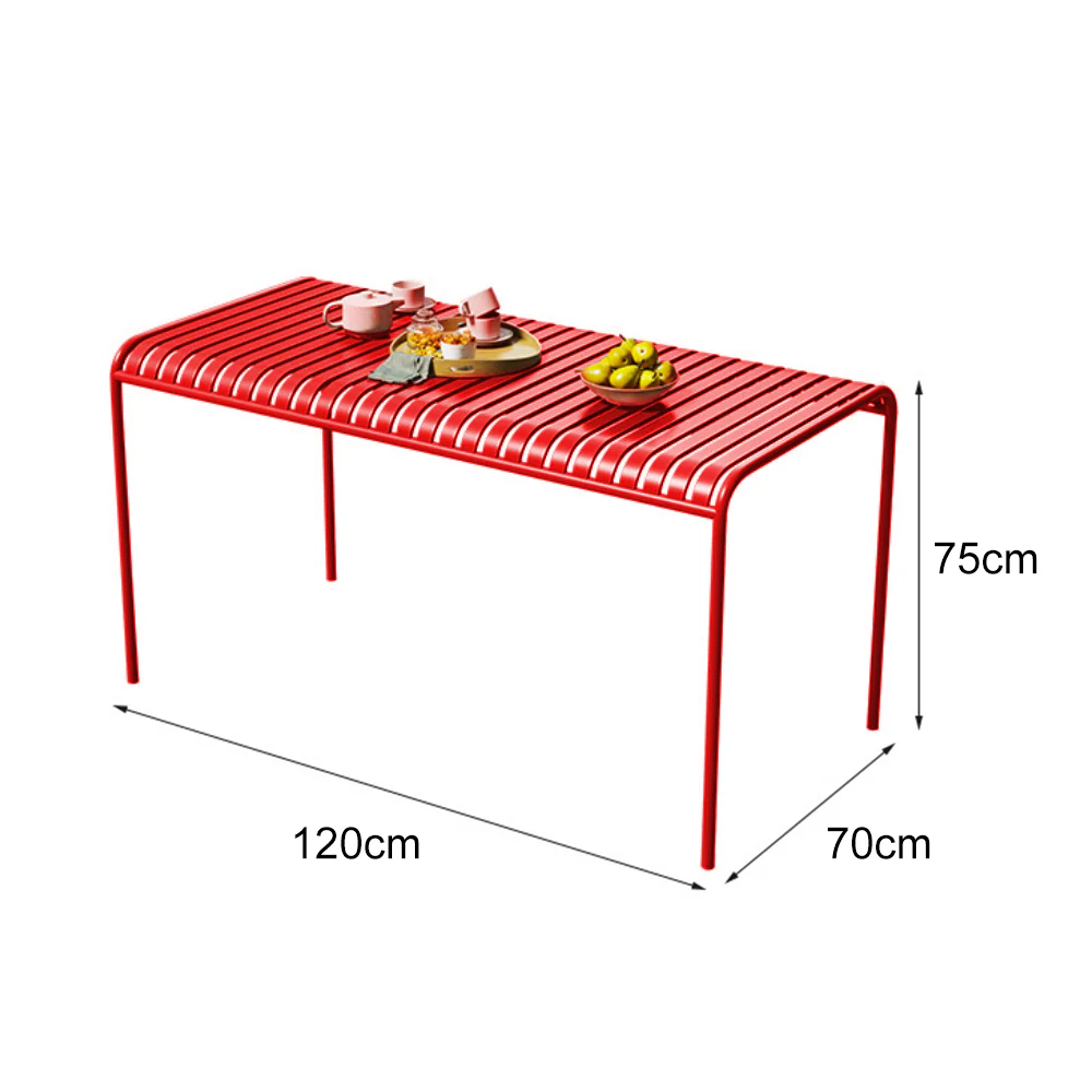 SOLARA Outdoor Iron Table/Bench/Chair/Sofa/Bar Stool - Red - Image 11
