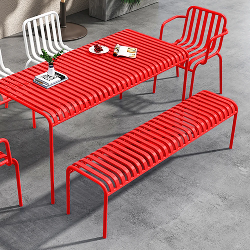 SOLARA Outdoor Iron Table/Bench/Chair/Sofa/Bar Stool - Red - Image 15