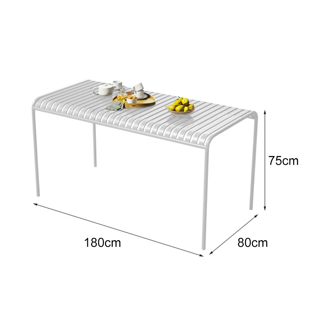 SOLARA Outdoor Iron Table/Bench/Chair/Sofa/Bar Stool - White - Image 15