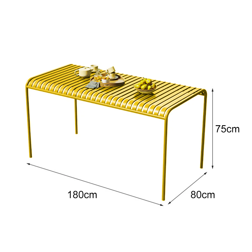 SOLARA Outdoor Iron Table/Bench/Chair/Sofa/Bar Stool - Yellow - Image 11