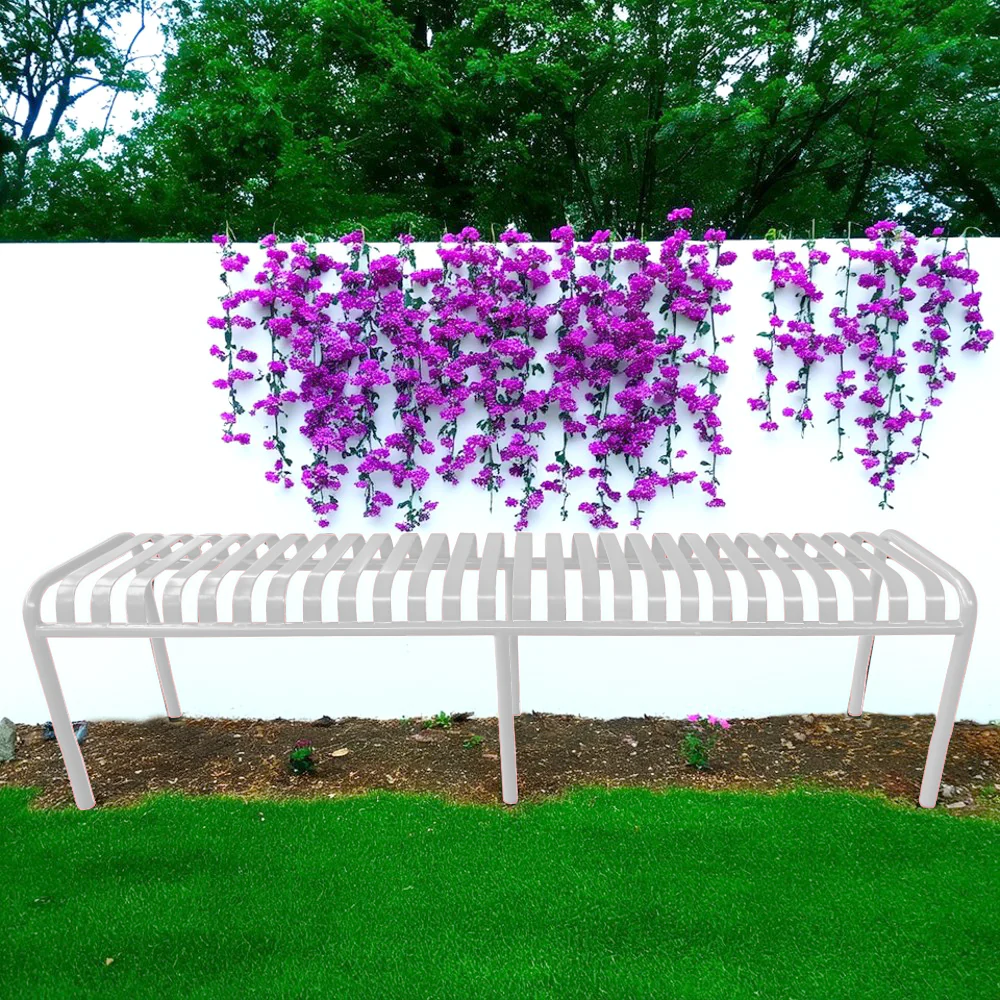 SOLARA Outdoor Iron Table/Bench/Chair/Sofa/Bar Stool - White - Image 21