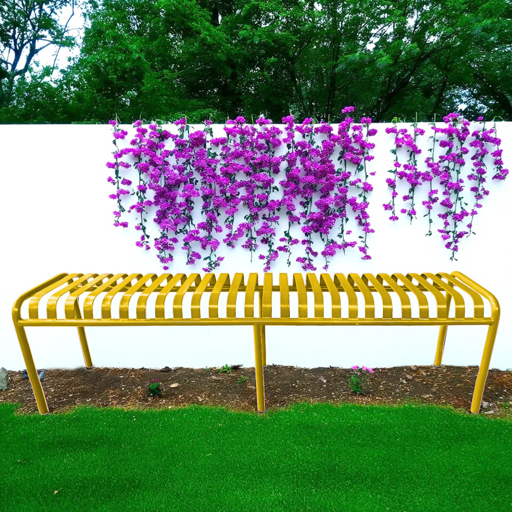 SOLARA Outdoor Iron Table/Bench/Chair/Sofa/Bar Stool - Yellow - Image 18