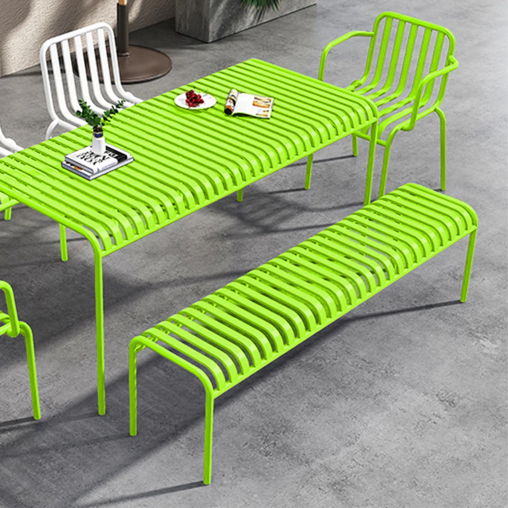 SOLARA Outdoor Iron Table/Bench/Chair/Sofa - Light Green - Image 15