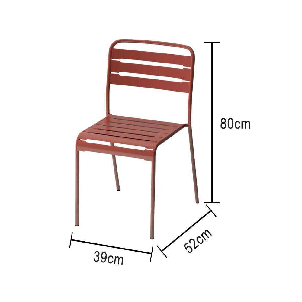SOLARA Orange Iron Chair Durable Metal Construction for Indoor or Outdoor Use - Image 5