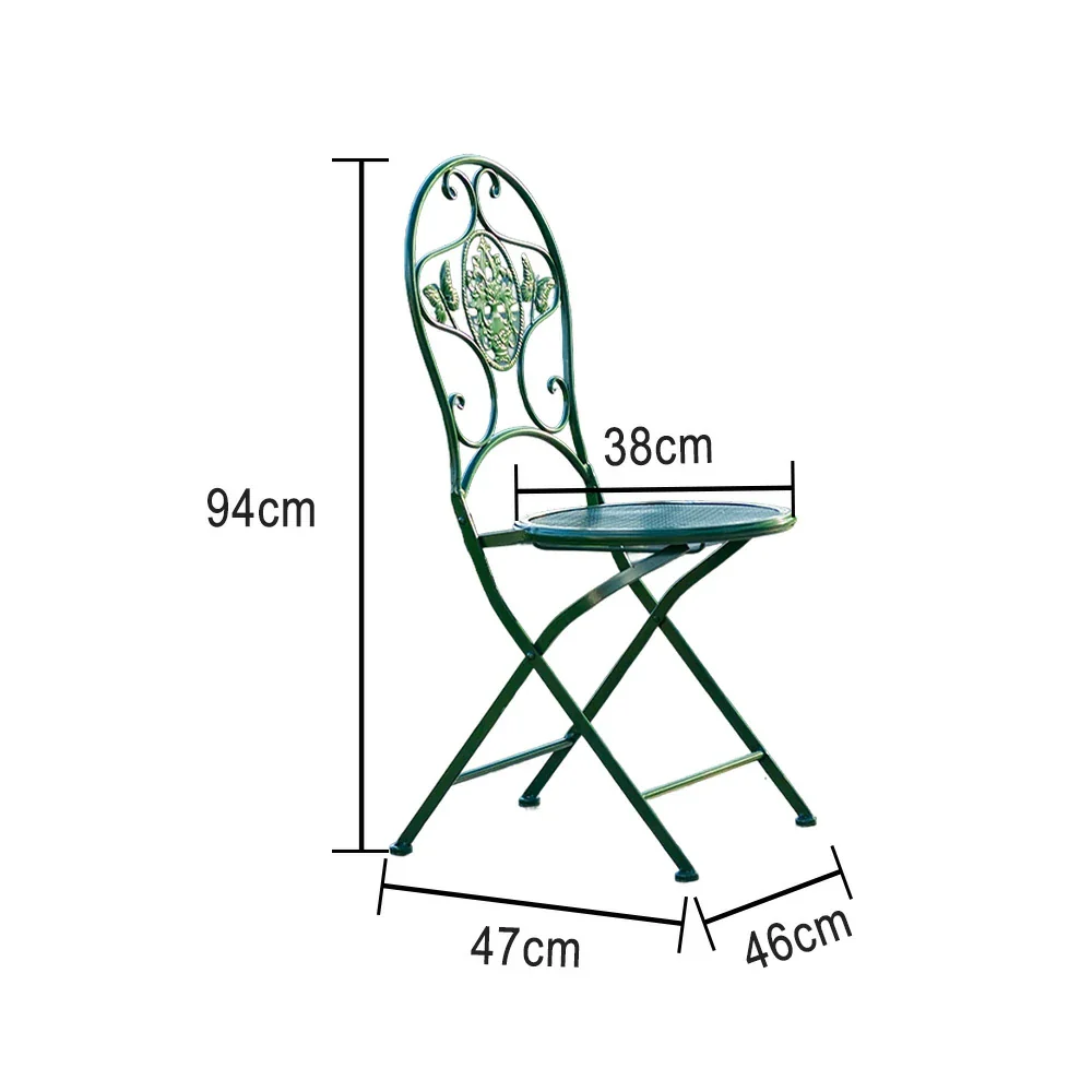 SOLARA Foldable Army Green Iron Chair - Durable & Compact Design - Image 5