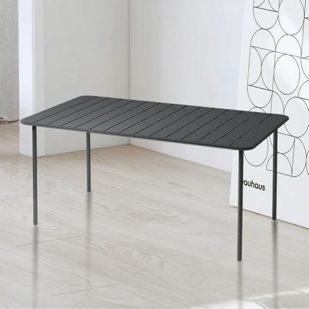 SOLARA 60/70/120/160cm Gray Square Iron Table, Durable Metal Build for Patio, Balcony, or Garden Use - Image 17