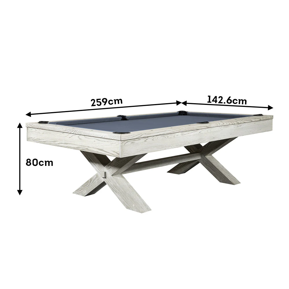 QUESLA WYJ004 8FT Slate Billiard Table W/ Free Accessories Pool Table - White&Grayish Blue - Image 5