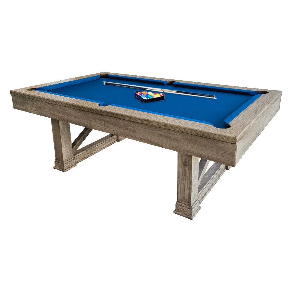 QUESLA WYJ05 8FT Slate Billiard Table W/ Free Accessories Pool Table - Grey&Blue