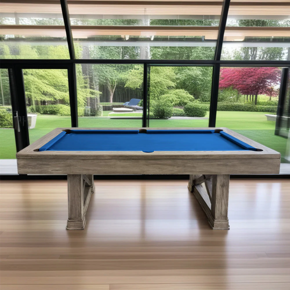 QUESLA WYJ05 8FT Slate Billiard Table W/ Free Accessories Pool Table - Grey&Blue - Image 2