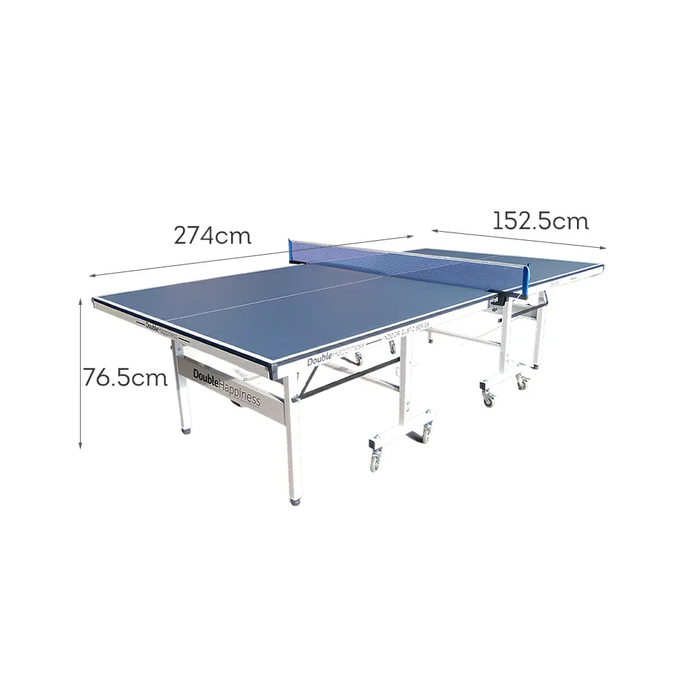 DOUBLE HAPPINESS Premium 16mm Indoor Black&Blue Foldable Solo Play Table Tennis Pingpong Table - Bats Balls Net - Image 8