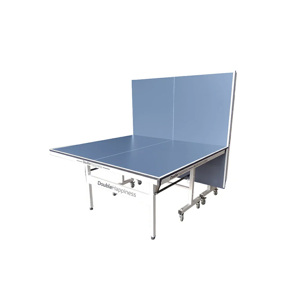 DOUBLE HAPPINESS Premium 16mm Indoor Black&Blue Foldable Solo Play Table Tennis Pingpong Table - Bats Balls Net - Image 3