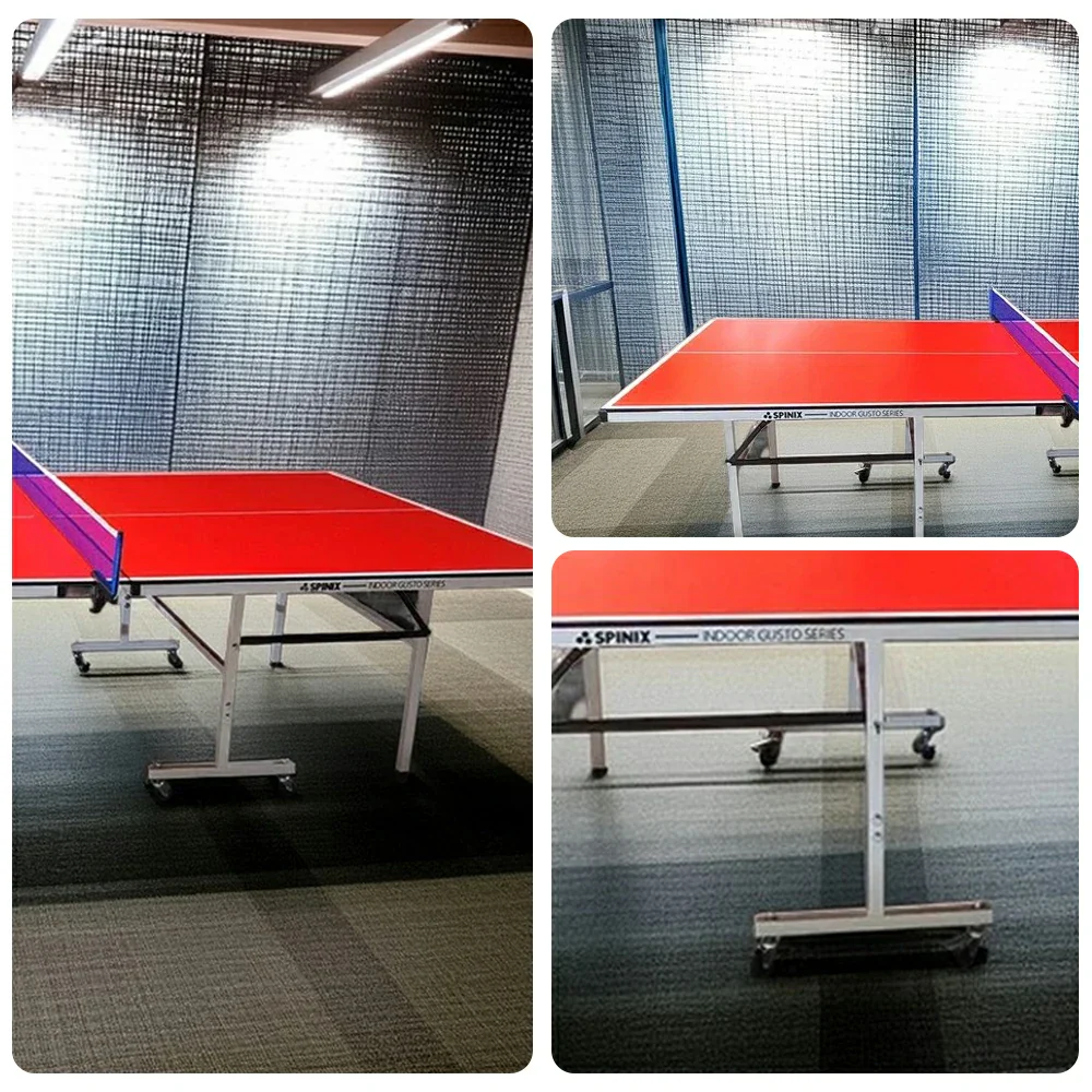 SPINIX 13/16/19/25mm Indoor Foldable Table Tennis Table with Free Accessories Set – Bats, Balls & Net - Red - Image 4