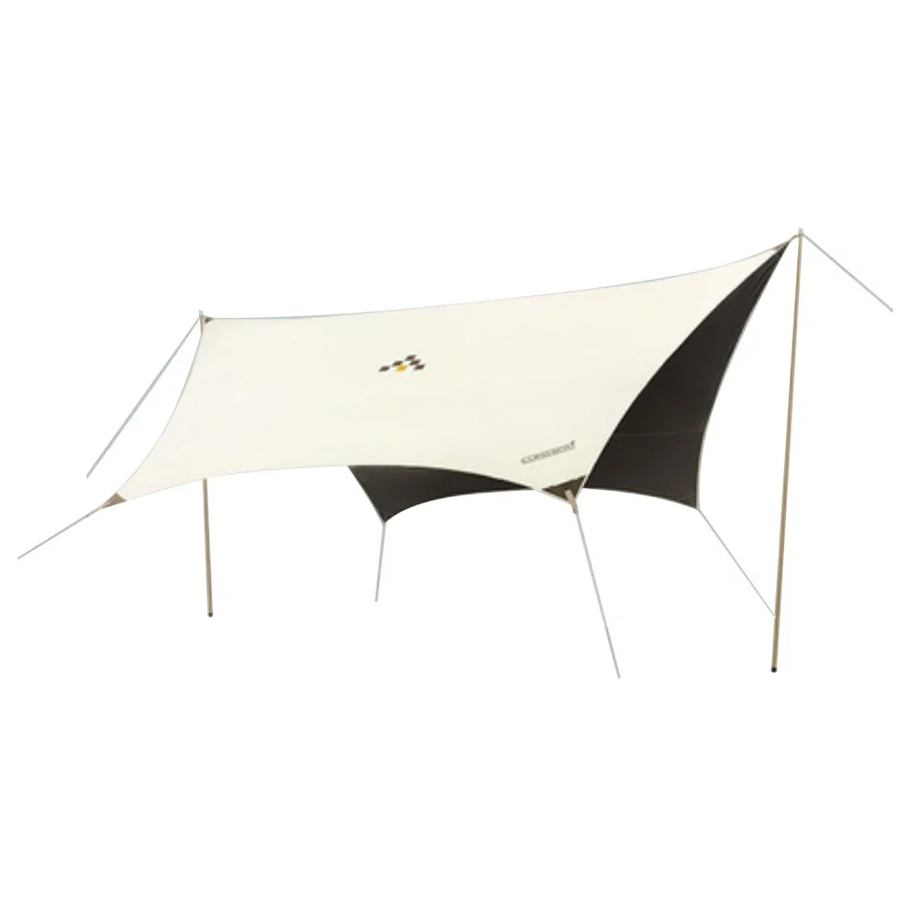 TREKKA 20 Square Meter Hexagonal Blackout Canopy - UPF50 Plus Sun Protection, 2.45m High Poles, Tear-Resistant 210D Oxford Shade Shelter - Beige