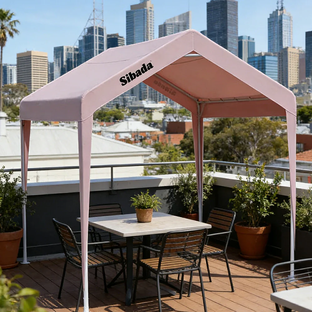 TREKKA Outdoor Pop-Up Gazebo - 3x3m Canopy Only, Reinforced Steel Frame, Waterproof & UV-Resistant Fabric, Wind-Stable Structure, Quick Assembly - Sakura Pink - Image 2