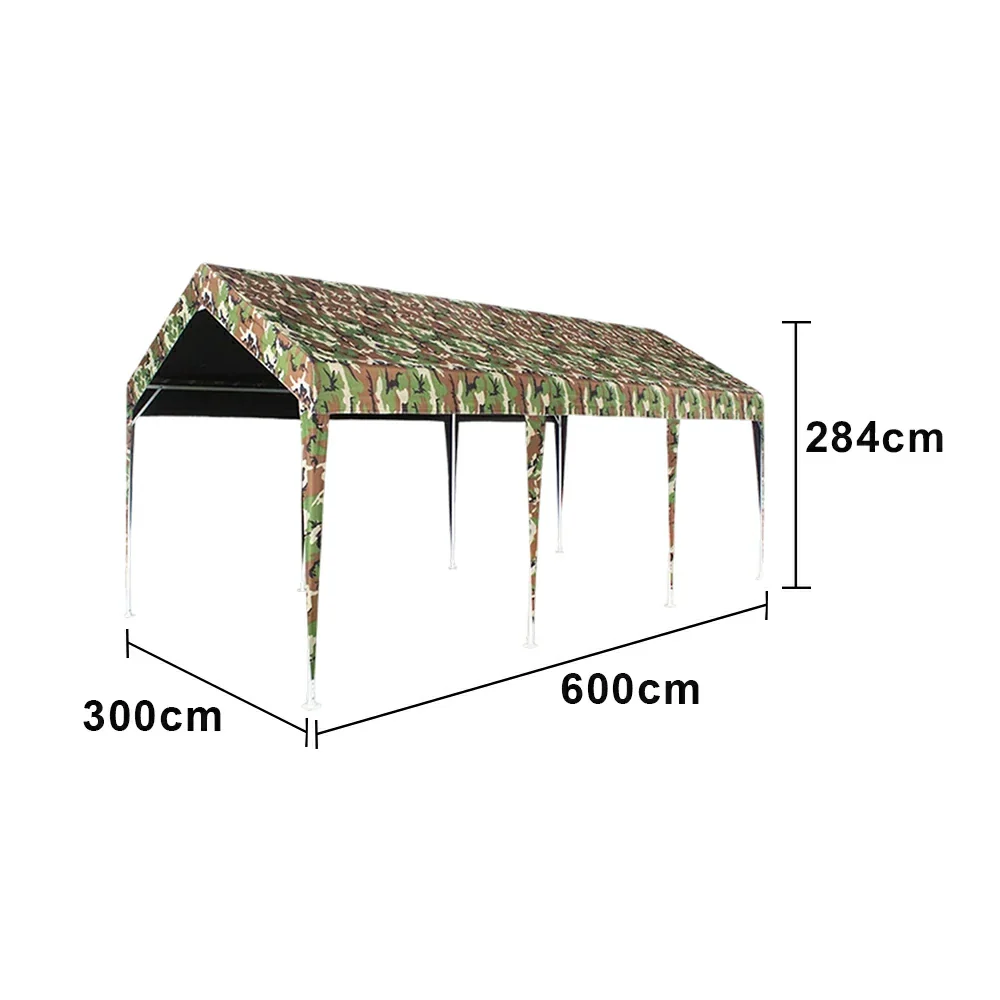 TREKKA Heavy-Duty Outdoor Canopy Tent - 3x6m Large Canopy with Reinforced Steel Frame, Waterproof & UV-Resistant Fabric, Wind-Stable Structure - Camouflage - Image 5