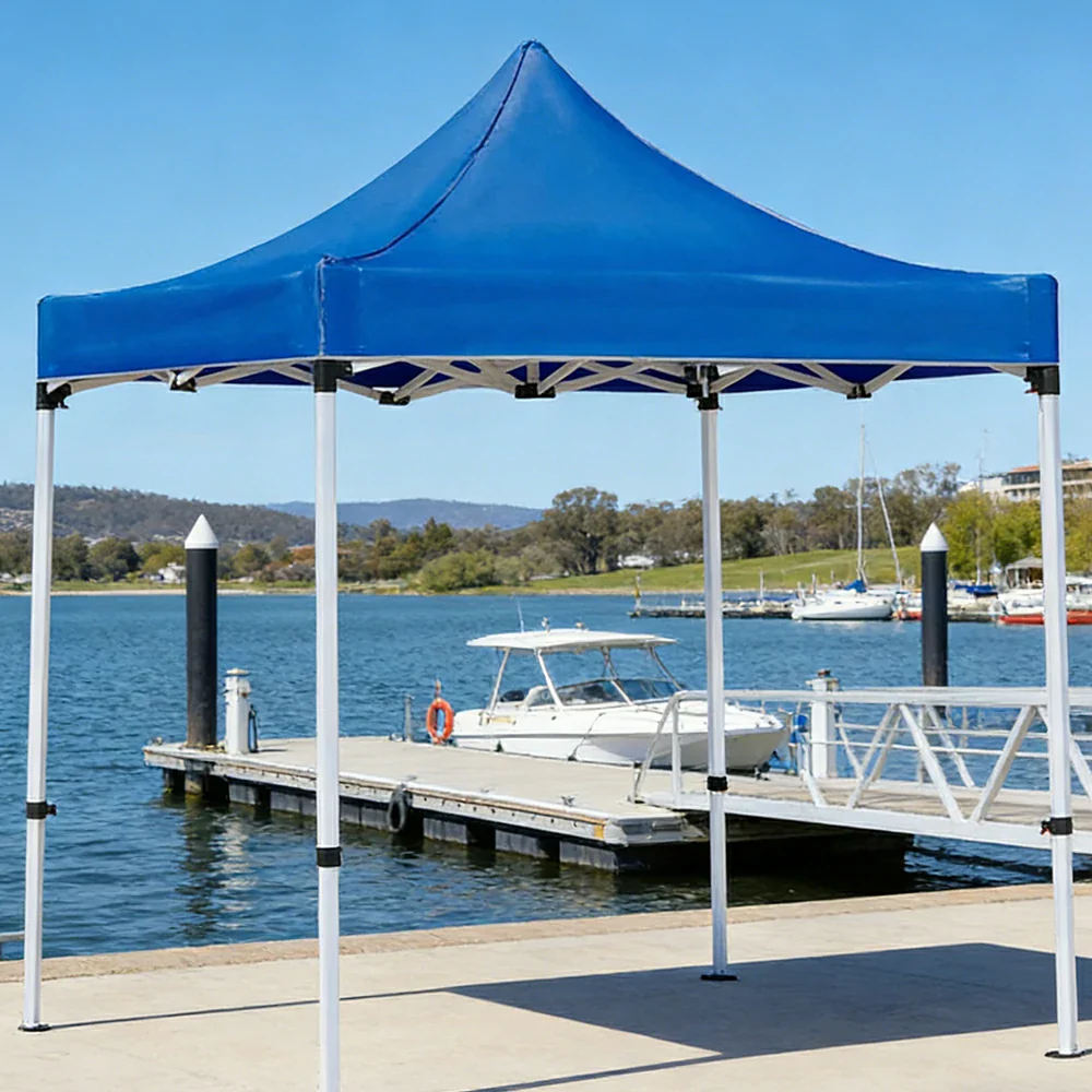 TREKKA Outdoor Pop-Up Canopy - 2/3m Square Canopy with Reinforced Steel Frame, Waterproof & UV-Resistant Fabric, Wind-Stable Structure - Blue - Image 2