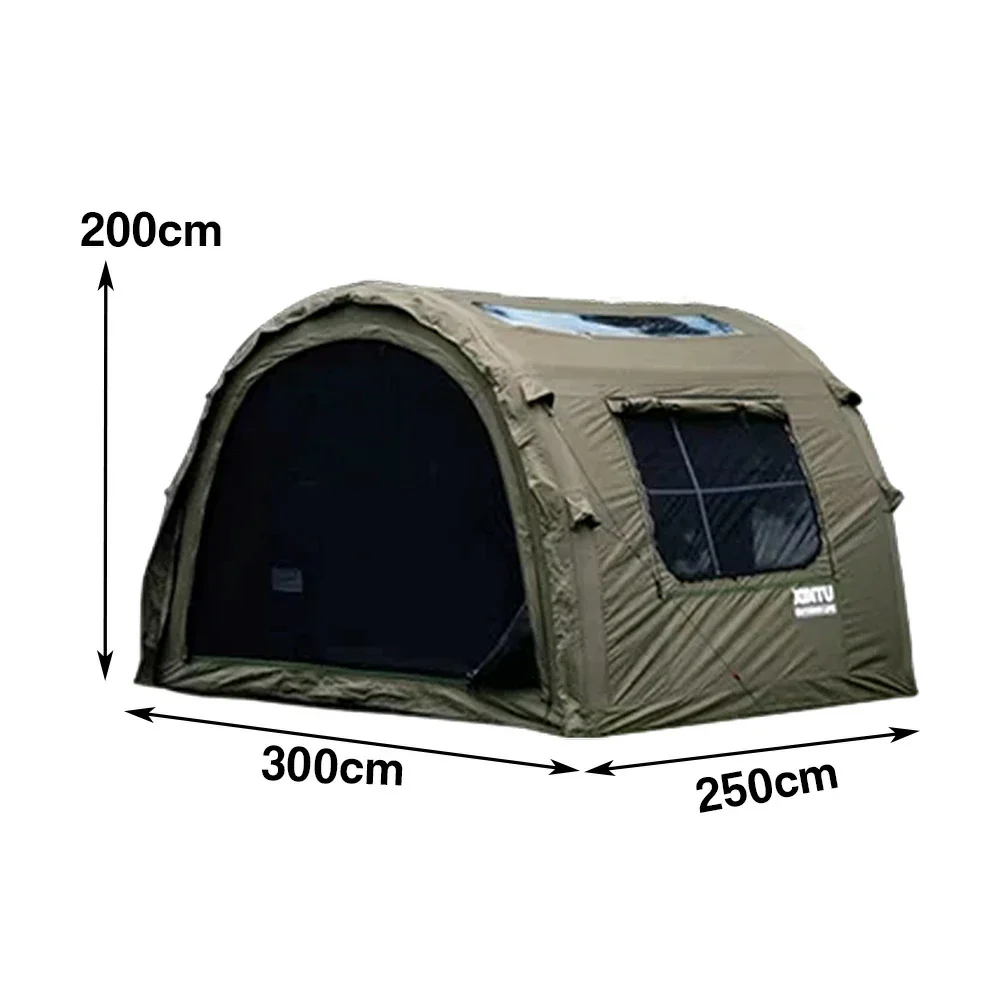 TREKKA Modular Inflatable Camping Tent for 2–3 People - All-Season Design, Extra-Stable Structure, Ideal for Autumn & Winter Camping - Army Green - Image 5