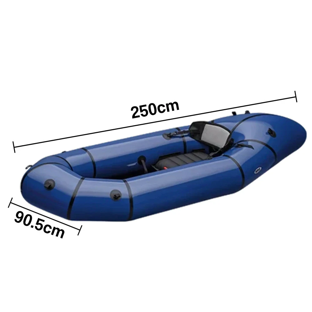 TREKKA Single Inflatable Kayak Lightweight Compact Design Breathable Mesh Backrest Ideal for Boating & Fishing - Blue - Image 5