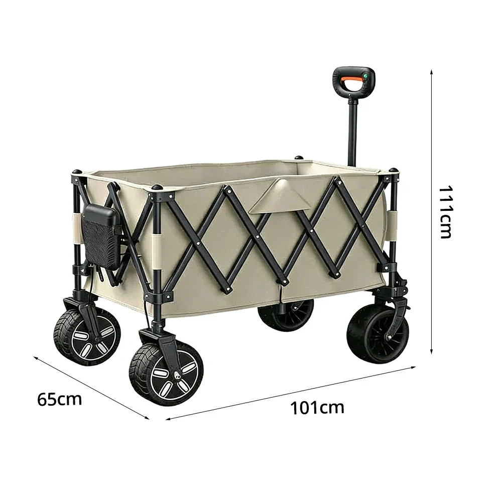 TREKKA ETC002 Electric Folding Camping Cart -180L Large Capacity Outdoor Cart Climbing Camping Equipment Beach Cart Shopping Cart - White - Image 5
