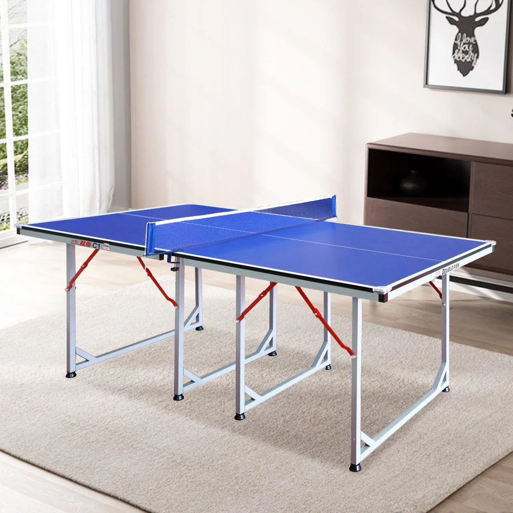 DOUBLE FISH C1 15mm Gray&Blue Indoor Table Tennis/Ping Pong Table - Bats Ball Net ITTF Approve - Image 2