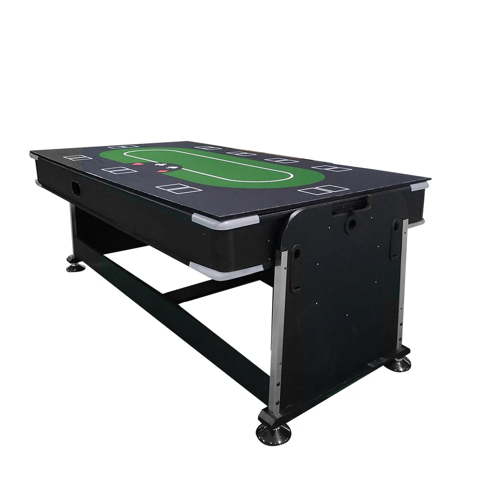 VERSA 4-IN-1 7FT Convertible Table Air Hockey, Pool Billiards, Dining, and Table Tennis for Billiard Game Rooms with Free Accessories - Green Felt - Image 4